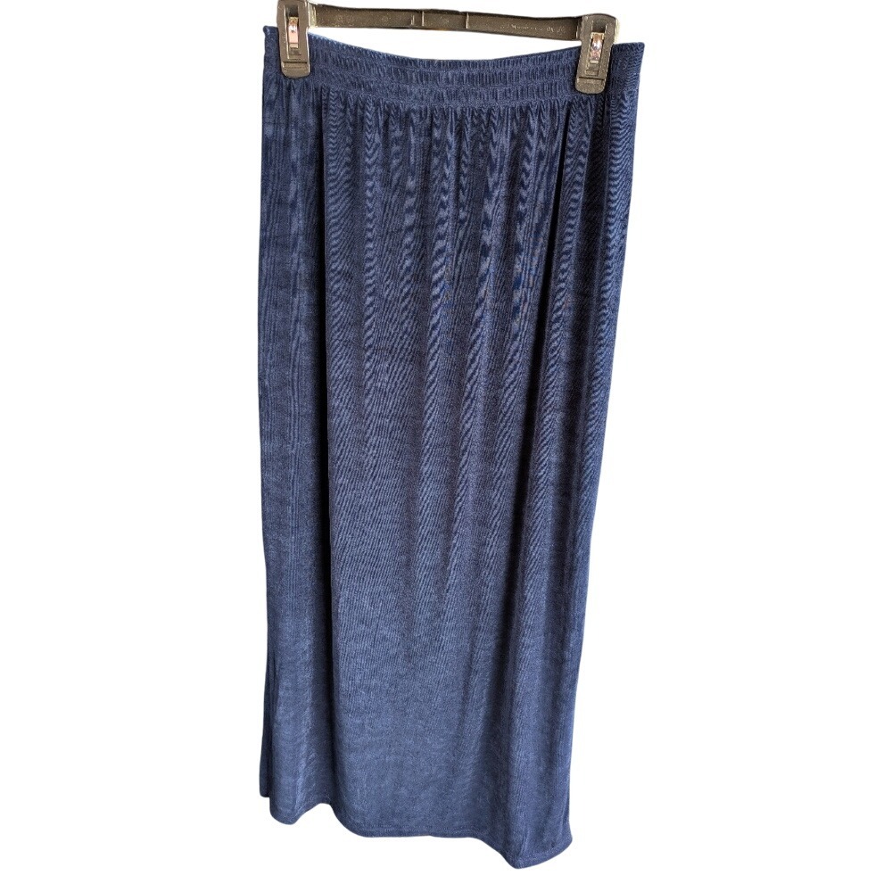 Lounge Set Blue Top and Pants Two Piece Knit Comfort Relaxed Fit, Medium - Picture 3 of 11
